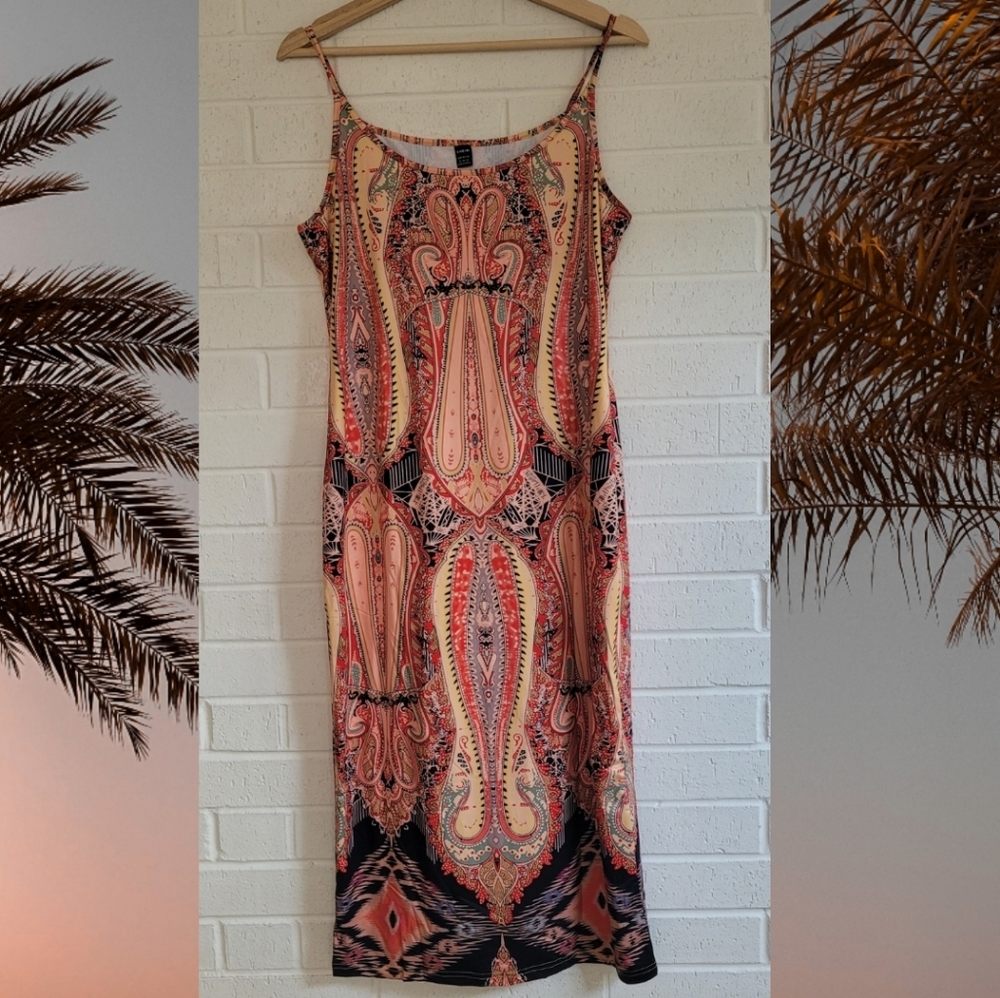 Boho Tribal Maxi Dress- XL
